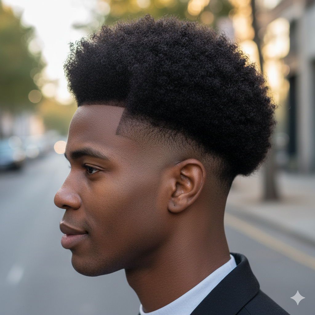 Burst Fade with Afro
